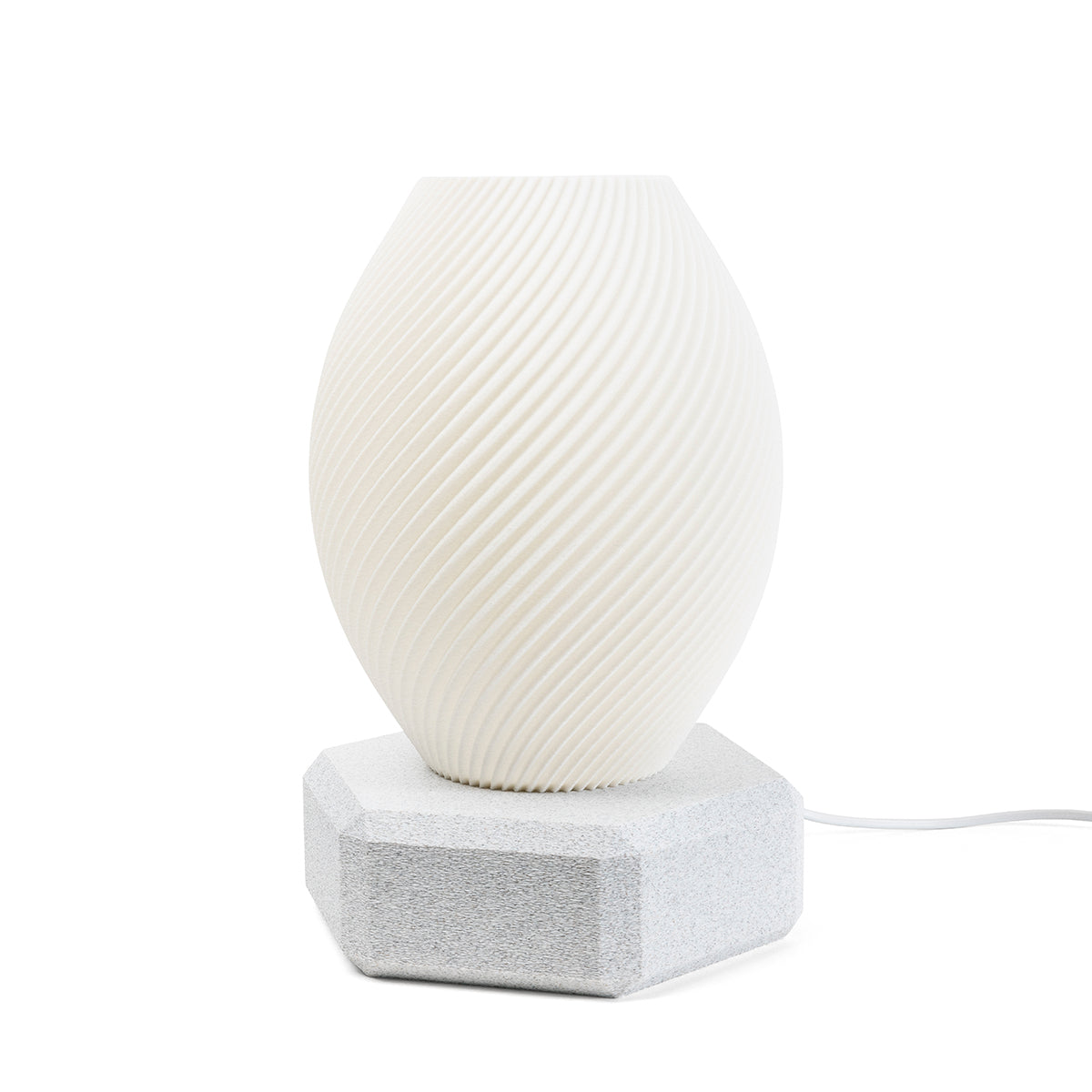 Tischlampe Vortex Spira mit Base Hexa Weiss Tag