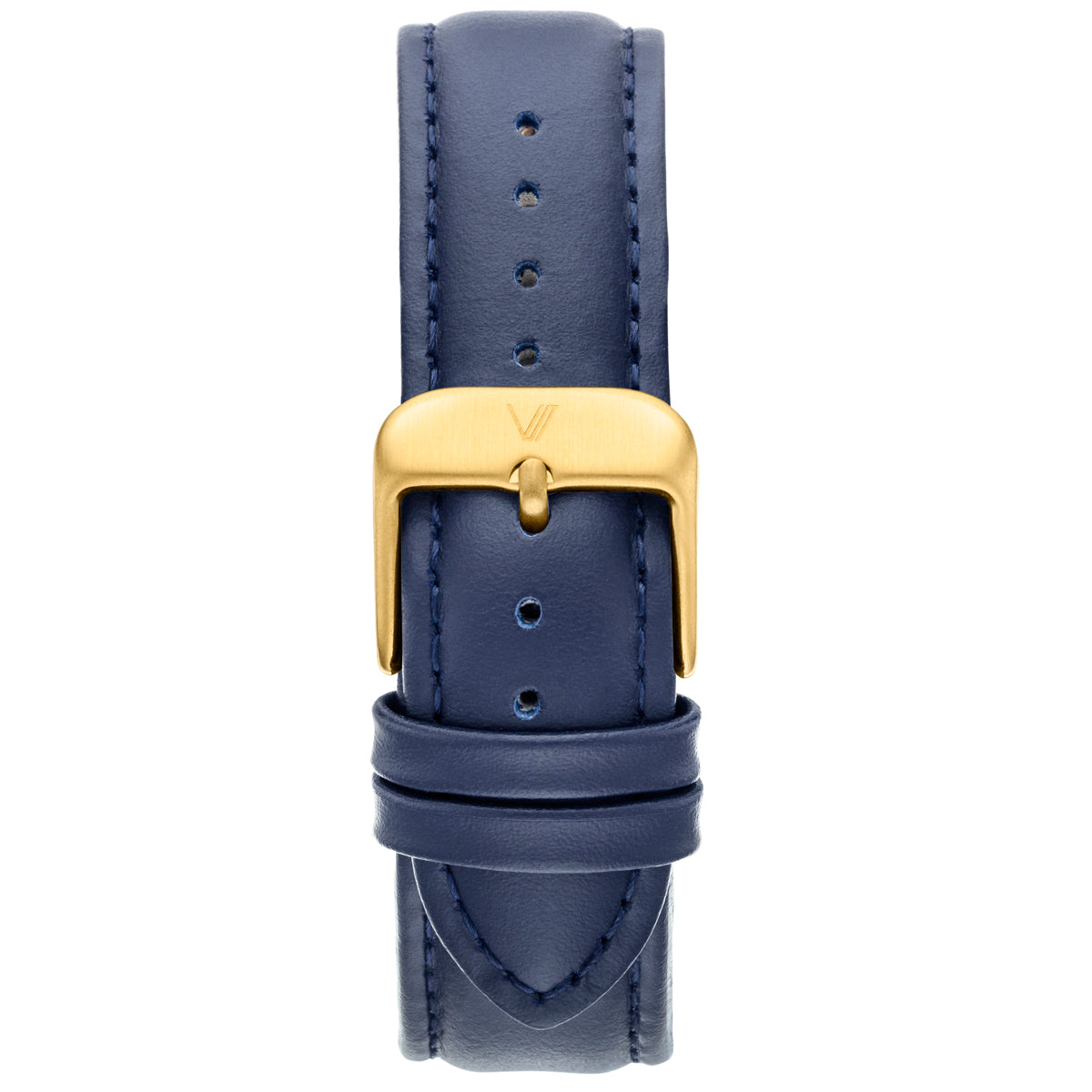 Uhrenarmband Leder Blau 20mm Gold