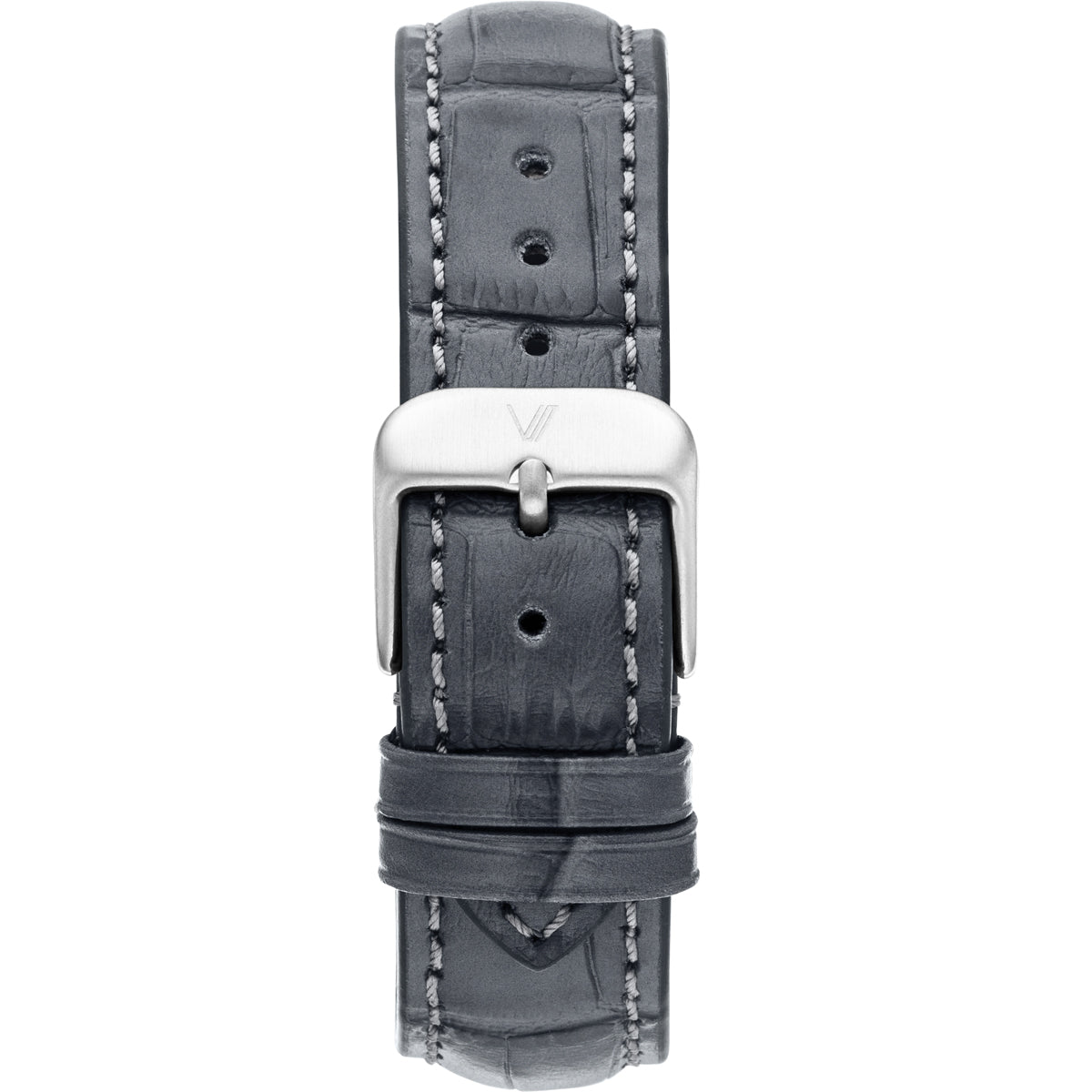 Uhrenarmband Leder Grau Allign Schwarz 20mm 196mm Silber