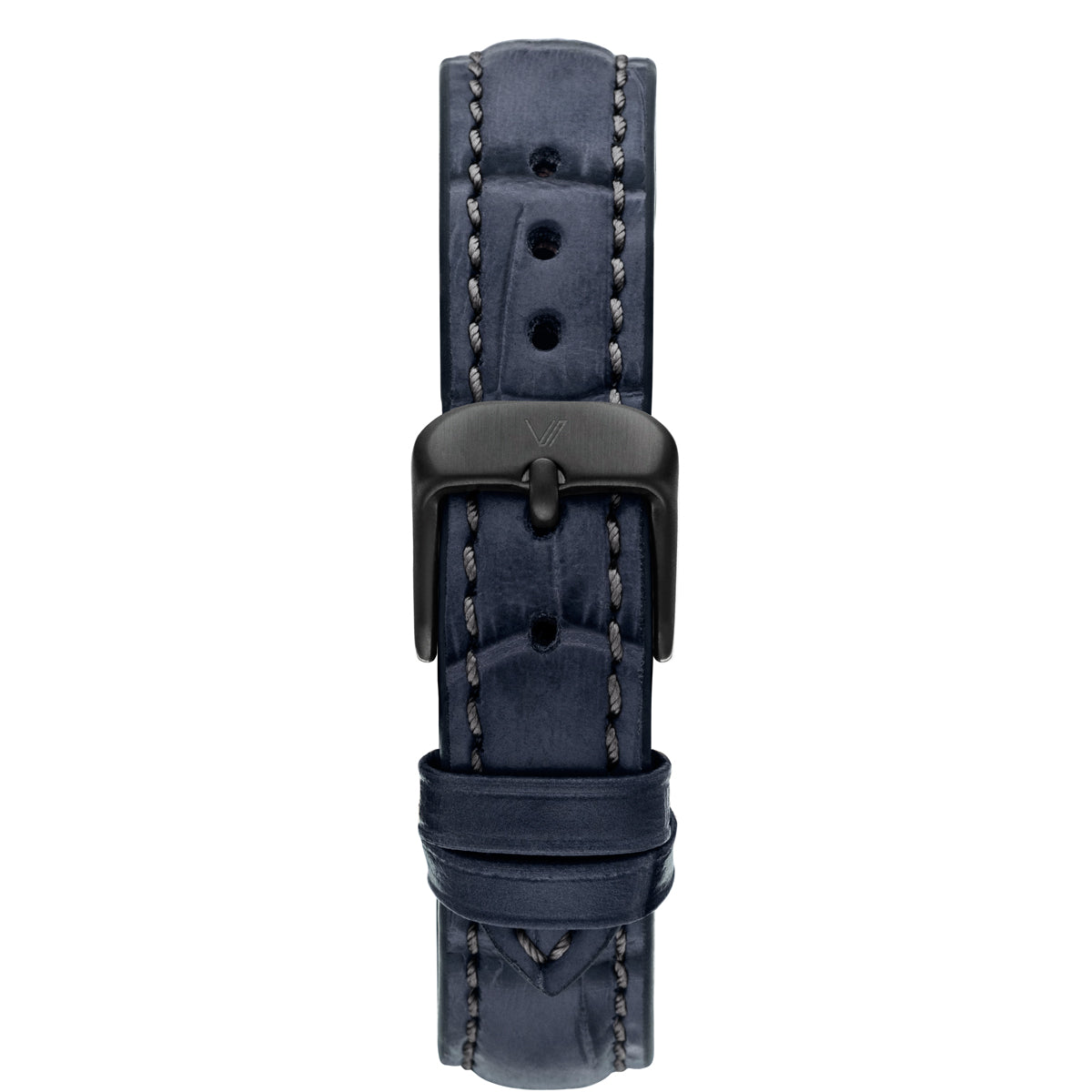 Uhrenarmband Leder Grau Allign. Schwarz