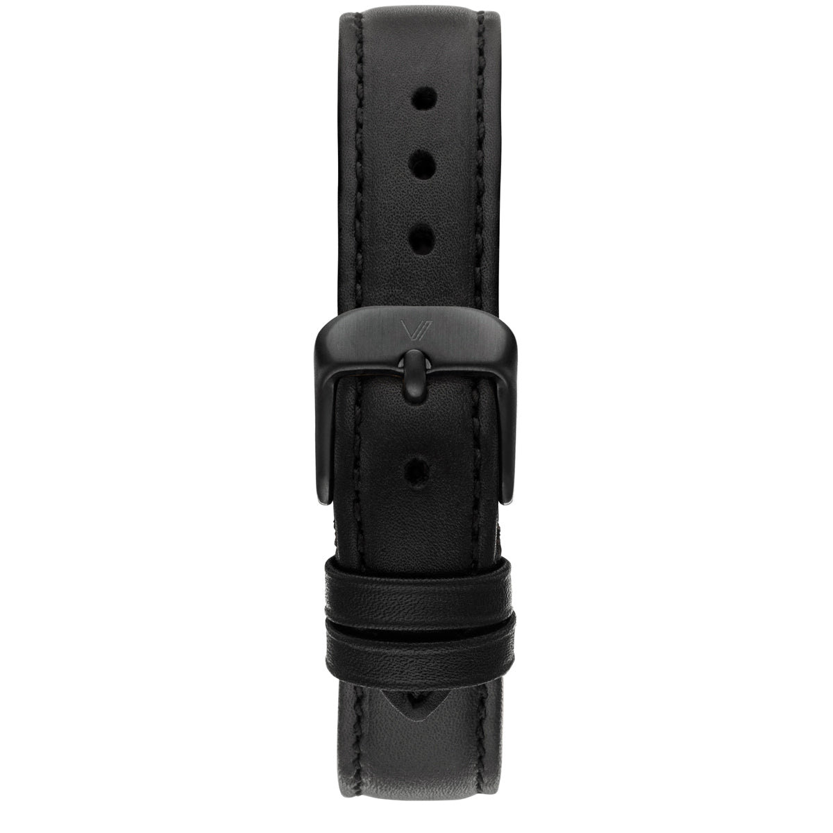 Uhrenarmband Leder Schwarz 16mm Schwarz