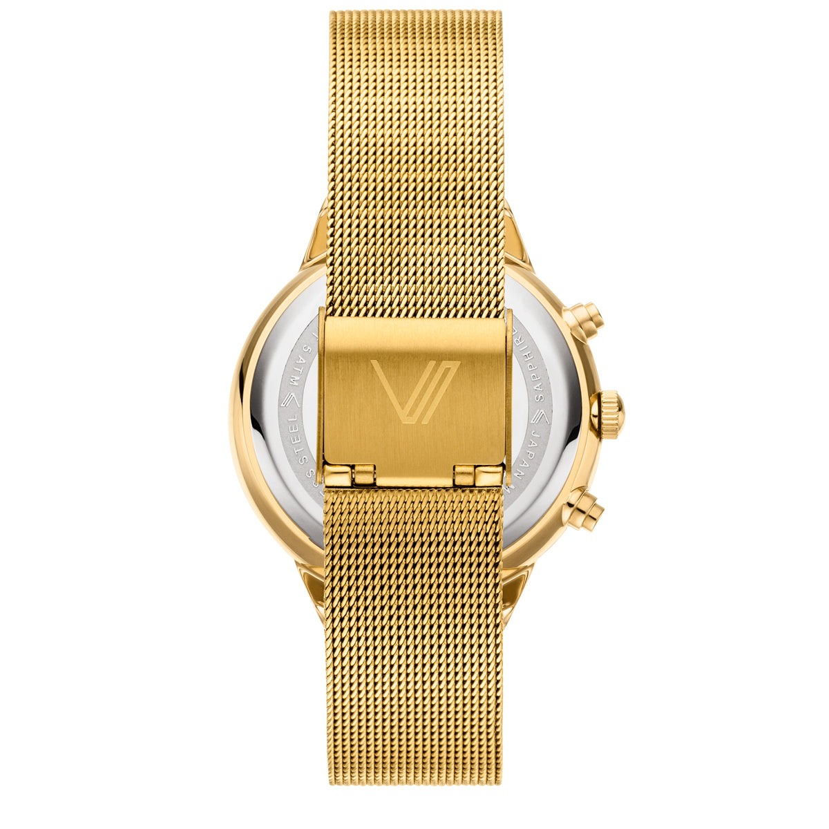 Vaveyla Chrono Gold Weiss Mesh Gold Rueckansicht