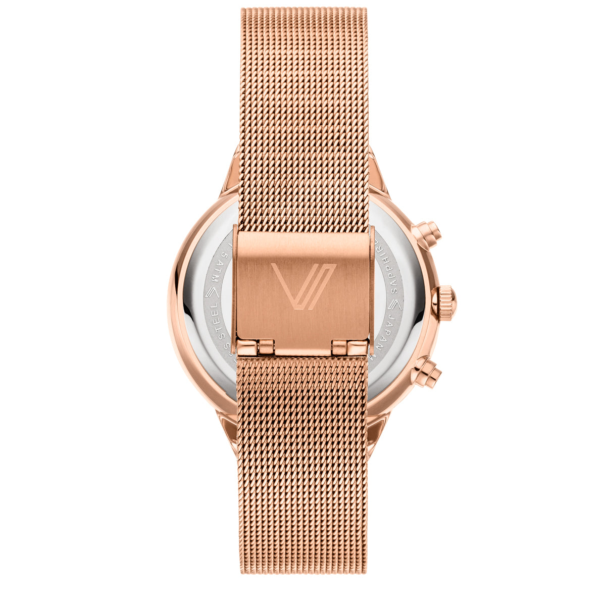 Vaveyla Chrono Rosegold Rosegold Mesh Rosegold Rueckansicht
