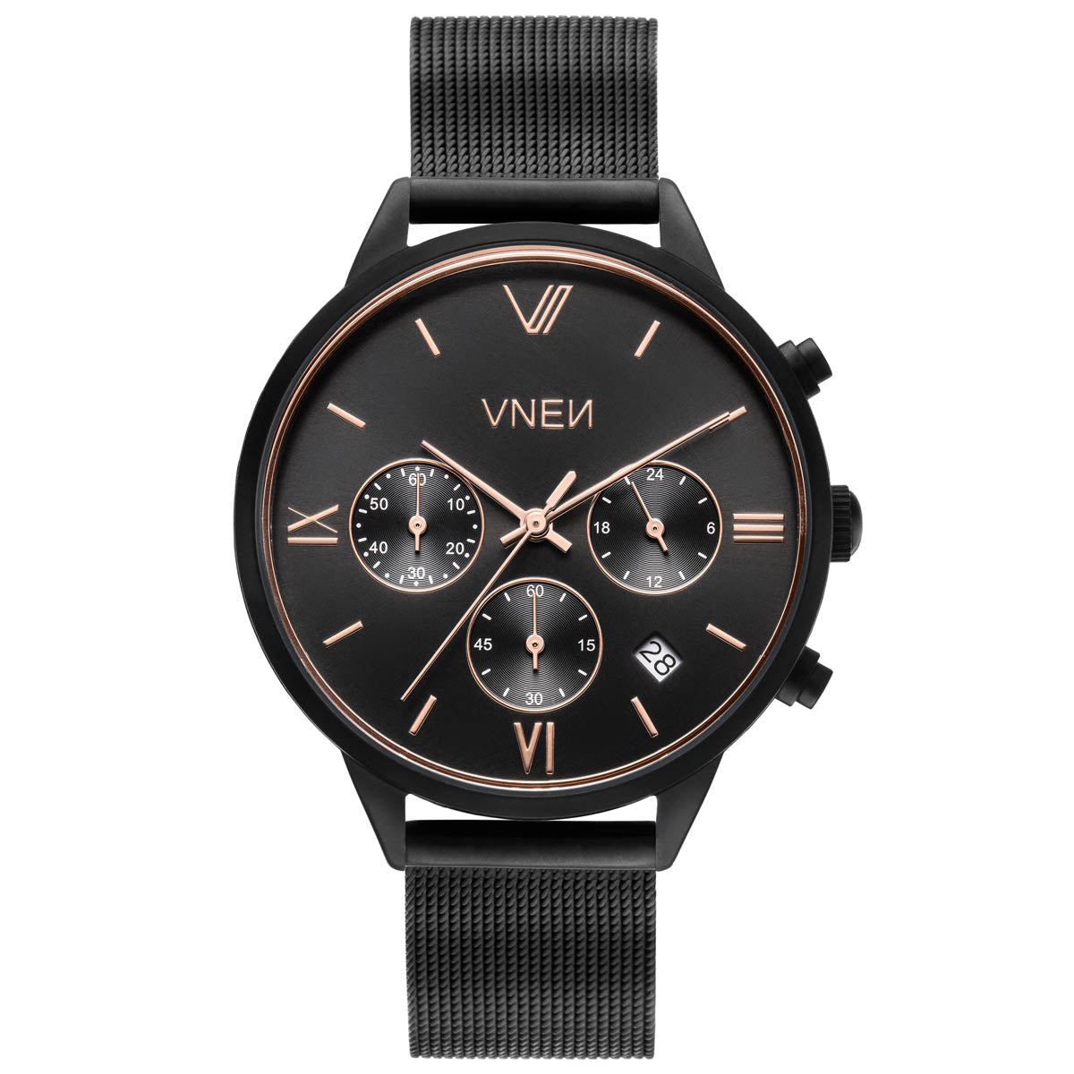 Vaveyla Chrono Schwarz Schwarz Mesh Schwarz Front