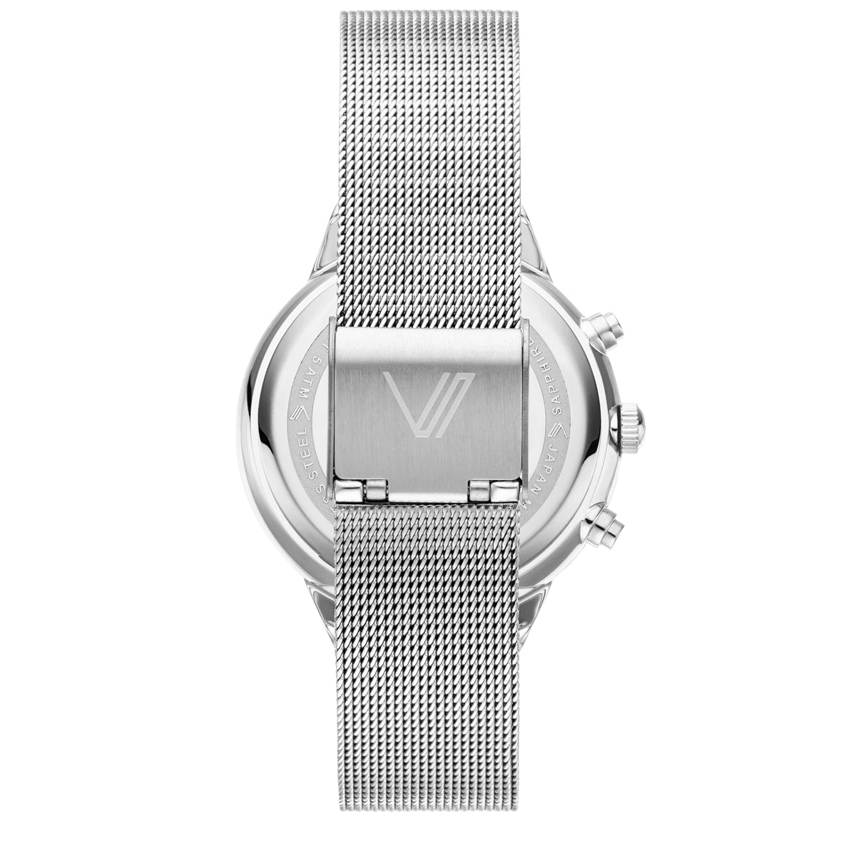 Vaveyla Chrono Silber Weiss Mesh Silber Rueckansicht