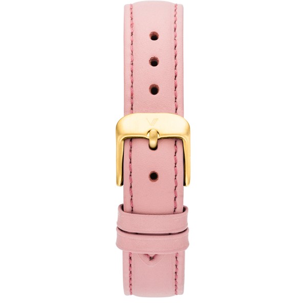 Uhrenarmband Leder Pink 16mm Gold