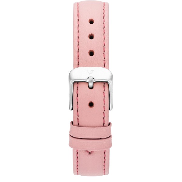 Uhrenarmband Leder Pink 16mm Silber