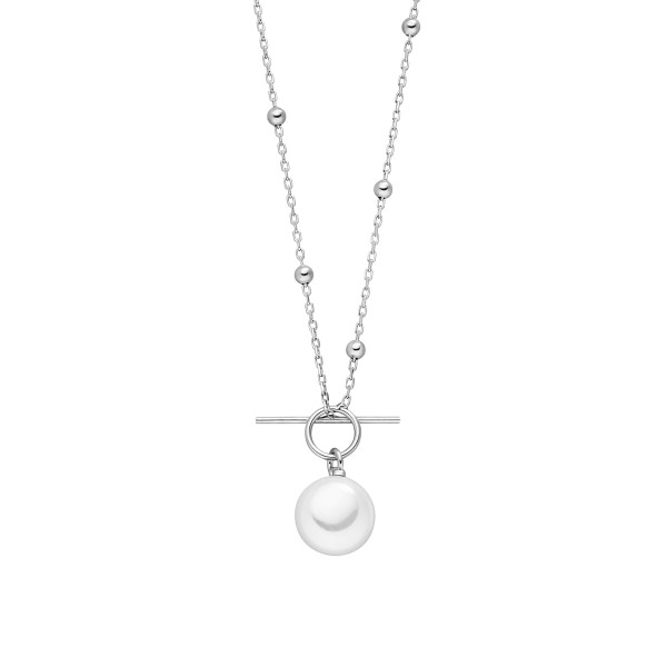 Asmara Perlen Halskette mit Kugeln und T-Verschluss Silber 925 Sterling Silber