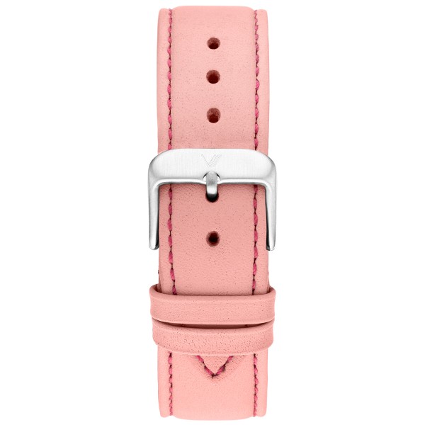 Uhrenarmband Leder Pink 20mm Silber