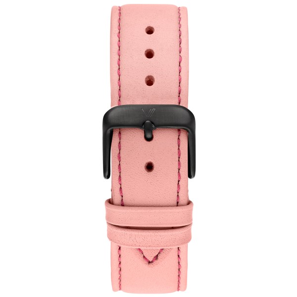 Uhrenarmband Leder Pink 20mm Schwarz