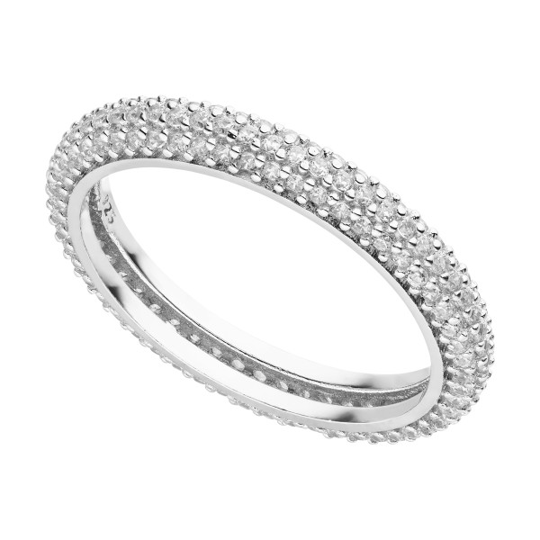 Leyli Ring mit Pavé Zirkonia-Steinen Silber 925 Sterling Silber
