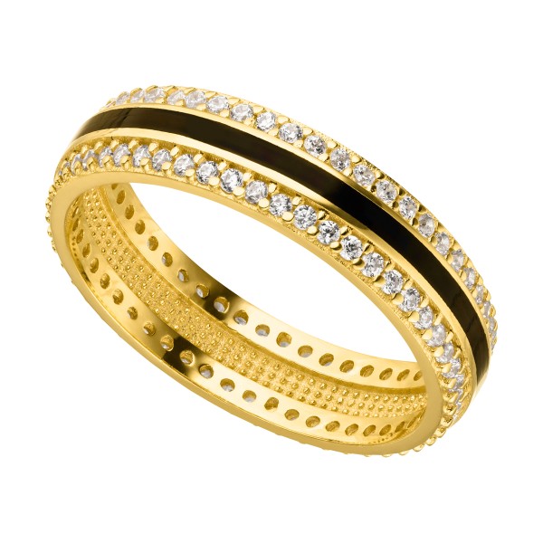 Chaima Farbiger Ring mit Zirkonia-Steinen Gold 925 Sterling Silber