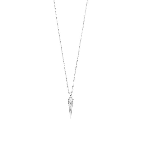 Anissa Spitzform Halskette mit Zirkonia-Steinen Silber 925 Sterling Silber