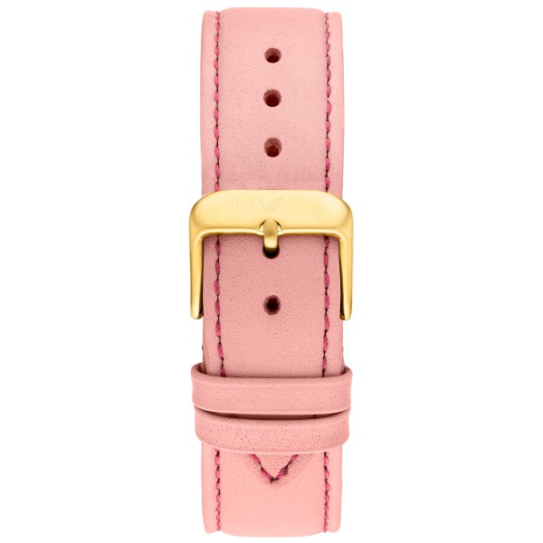 Uhrenarmband Leder Pink 20mm Gold